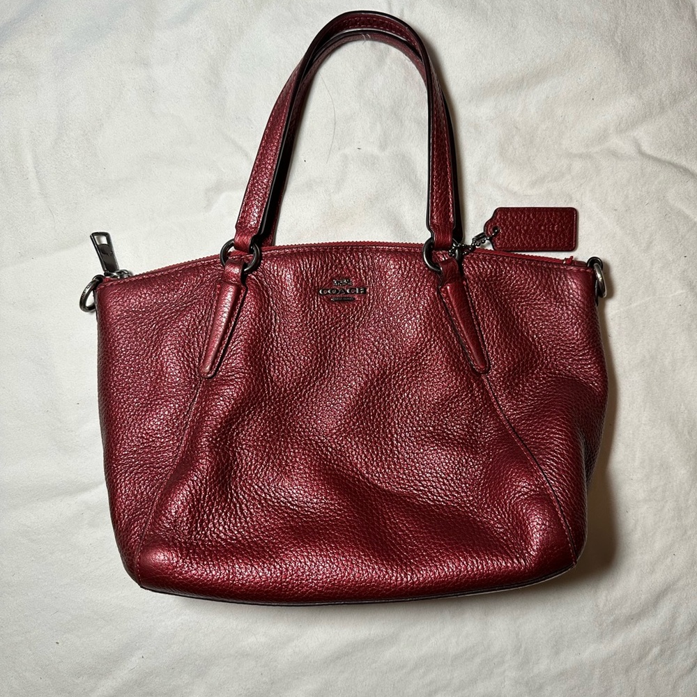 Coach Deep Red Leather Shoulder Bag